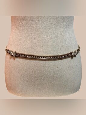 Vintage Gold Mesh Rhinestone Belt Coquette Glam Y2K Waist Chain